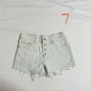 Levi's Light Blue 501 Shorts for Women